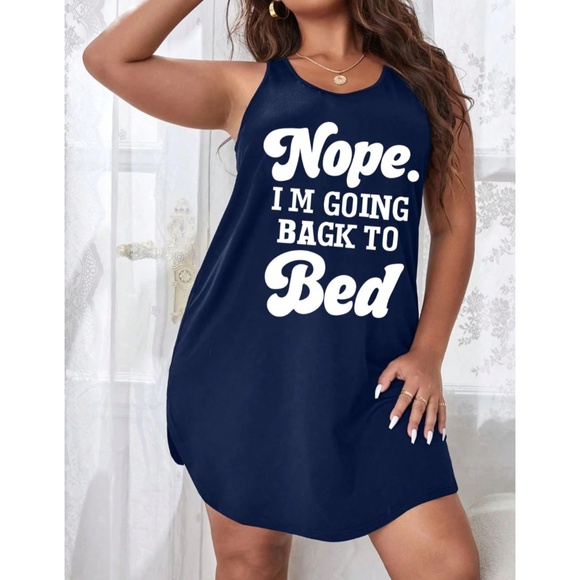 NEW Shein Women’s Plus Size Sleeveless Graphic Midi Nightgown (Size 20/4XL) - Picture 1 of 9